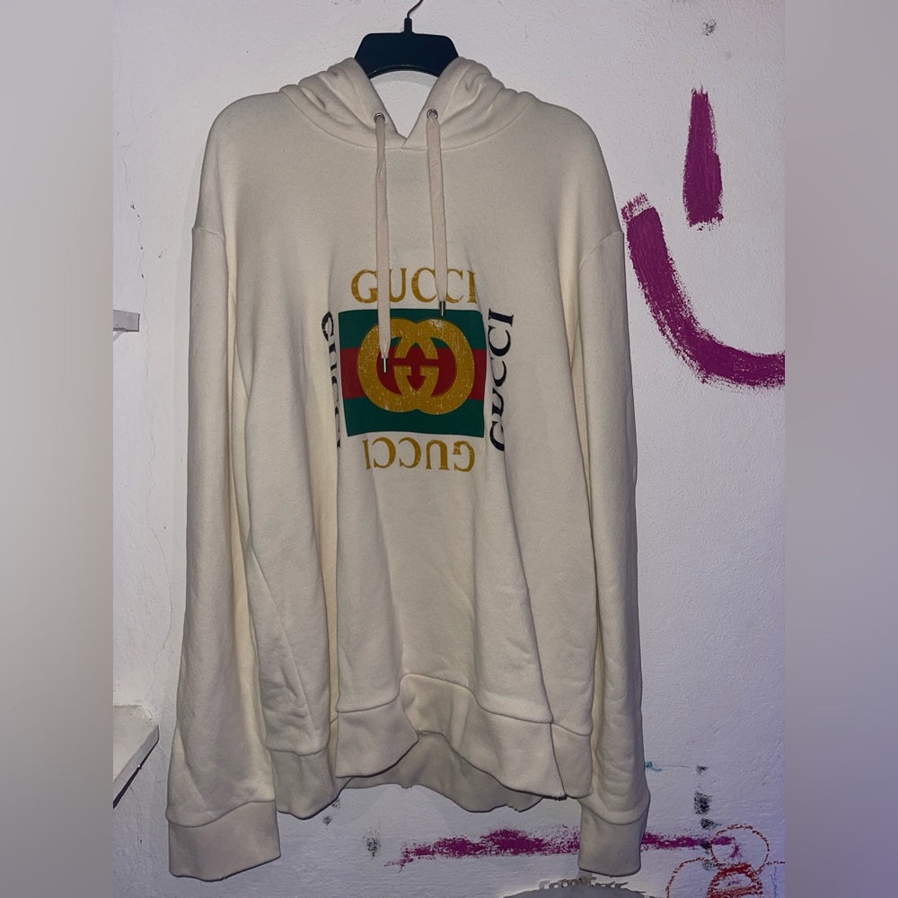 GUCCI LOGO JACKET HOODIE CREME COLOR
